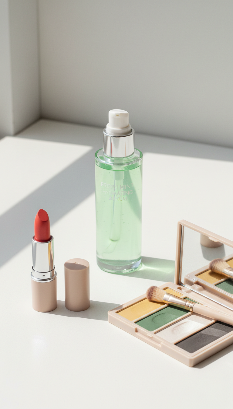 Fresh mint hydrating serum for dewy skin