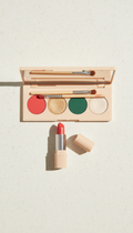 Coral crush eyeshadow palette with shimmer accents