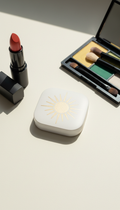 Sunbeam glow highlighter compact with golden undertone