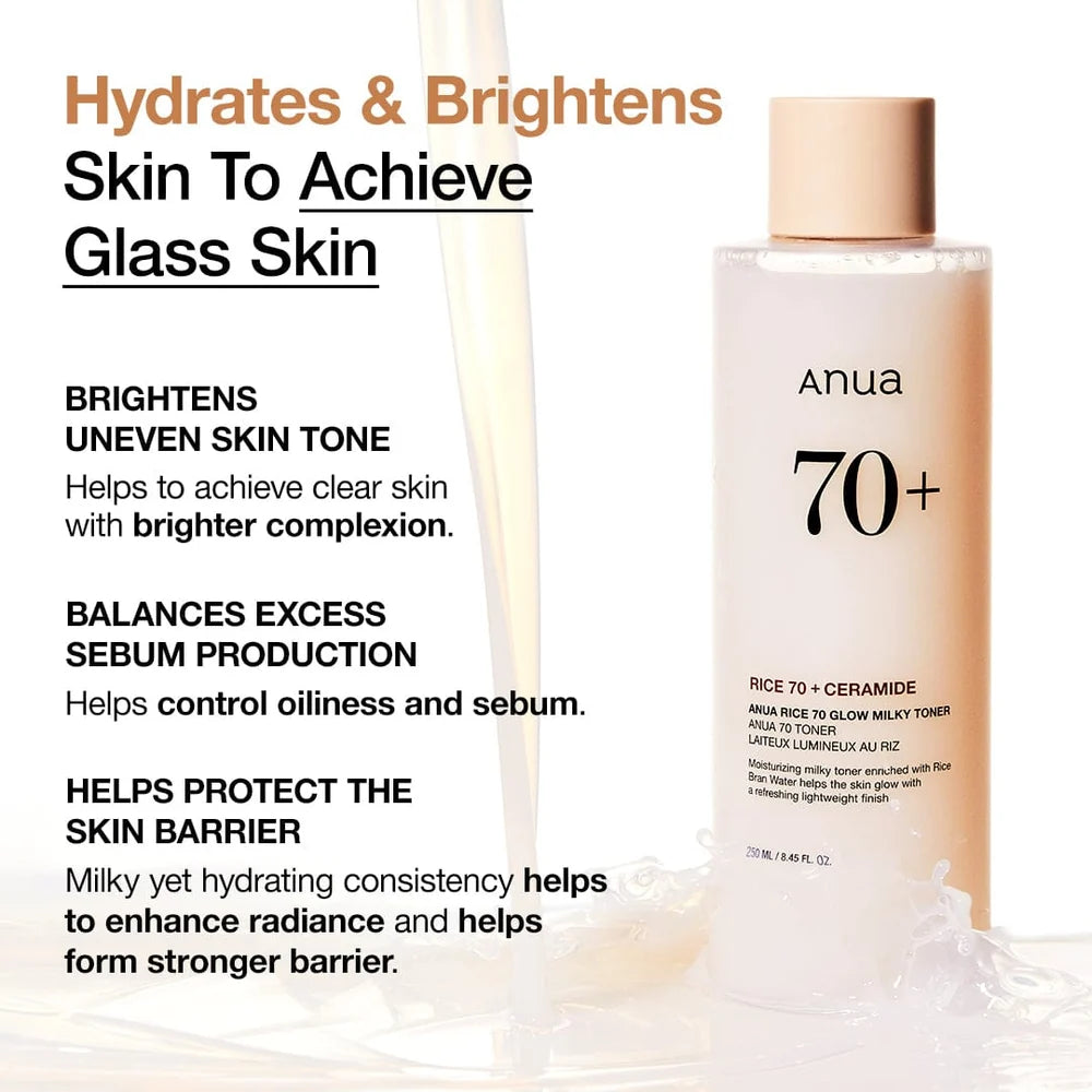 ANUA RICE 70 GLOW MILK TONER 250 ML